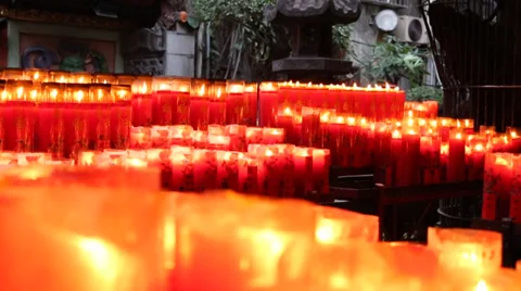 Candles at a Chinese temple Stock Footage 34521810
