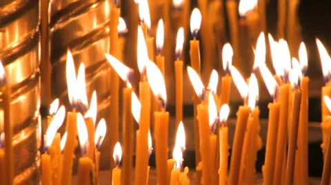 Candles in church . Видео 1044576