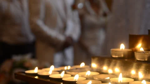 Candles in a church Stock Footage 24578016