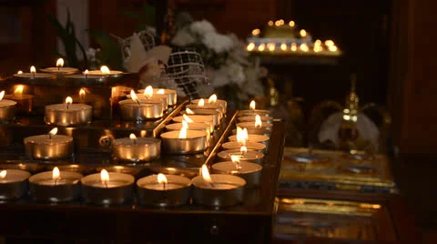 Candles in a church Stock Footage 24578020