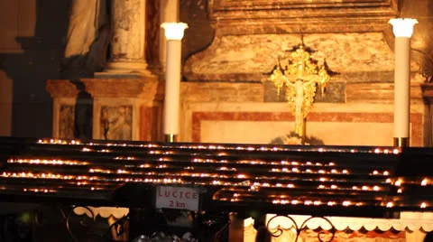 Candles in church Stock Footage 24771445