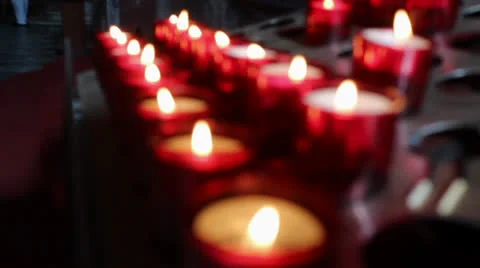 Candles in the church Stock Footage 25631677