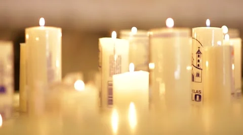 Candles on the church Stock Footage 54801404
