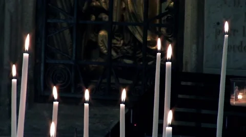 Candles in a church Stock Footage 66250856