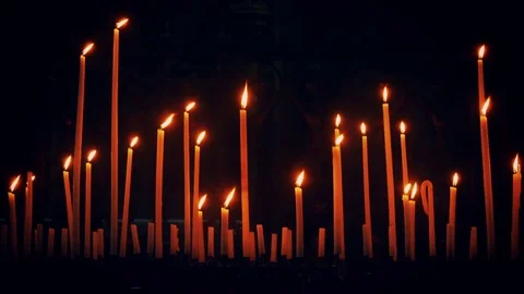 Candles in a church Stock Footage 78733891