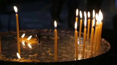 Candles in the church. Stock Footage 83274178