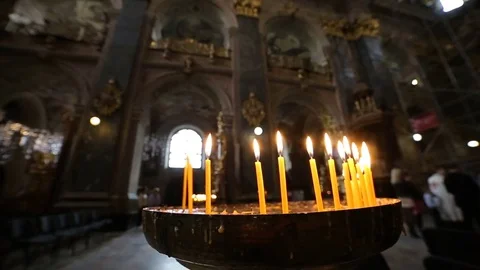 Candles in the church. Stock Footage 83275583