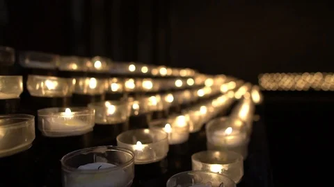Candles in Church Video stock 116170749