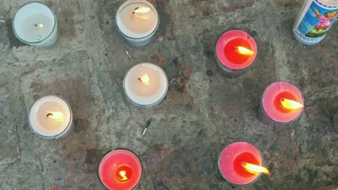 Candles in the church 스톡 동영상 150286086