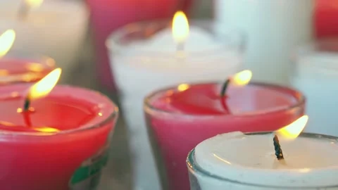 Candles in the church 스톡 동영상 150286087
