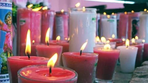 Candles in the church 스톡 동영상 150286121