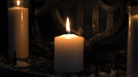 Candles in the church Stock Footage 260174010