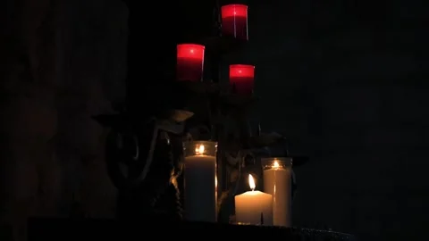 Candles in the church Video stock 260174035