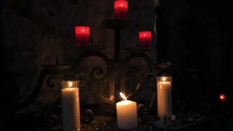 Candles in the church Video stock 260174095
