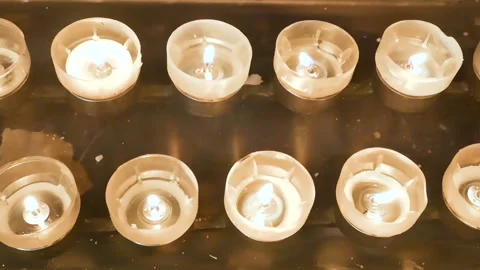 Candles in the Cologne cathedral Stock Footage 87292003