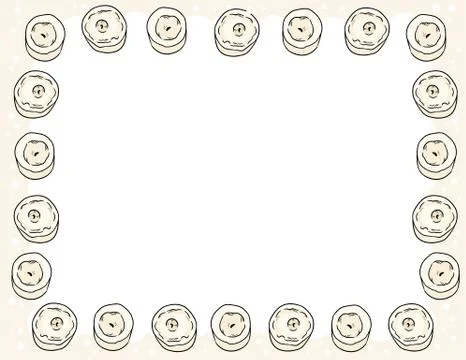 Candles in comic style doodles top view postcard template. Letter format bann Illustrazione stock