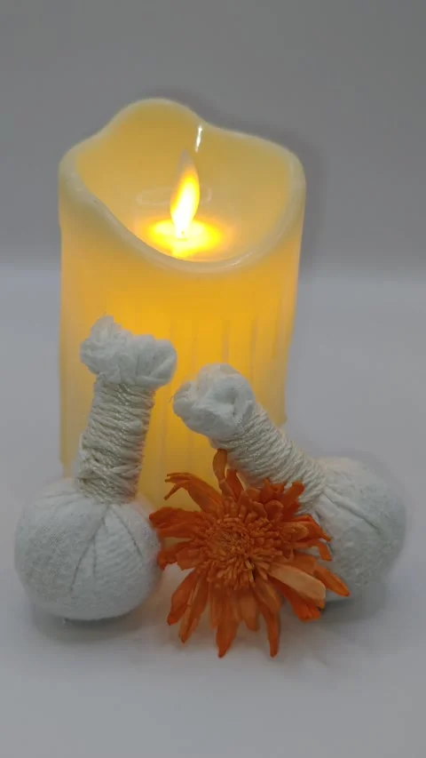 Candles composition flickering and glare macro photography Stock Footage 325051045