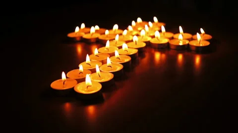 Candles Cross Dolly 스톡 동영상 35510956
