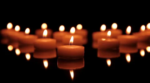 Candles dancing. Stock Footage 32573983