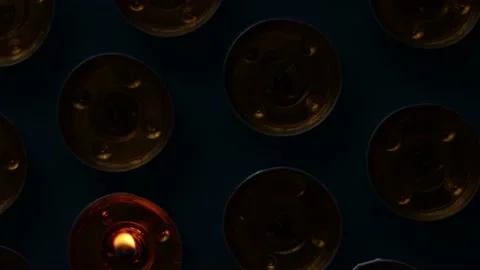 Candles on an dark background, top view, romantic pattern. Stock Footage 205557241