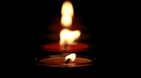 Candles in the dark (close up) Stock Footage 8666679