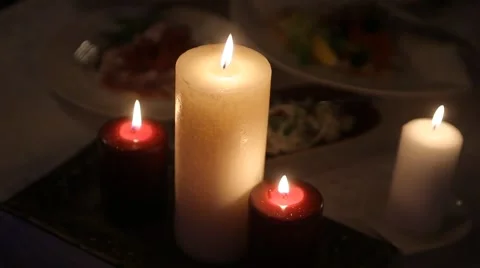 Candles in the dark Stock Footage 44208211