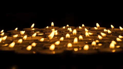 Candles in the dark Stock Footage 98940082