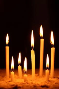 Candles in dark Stock Photos