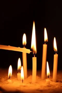 Candles in dark Stock Photos