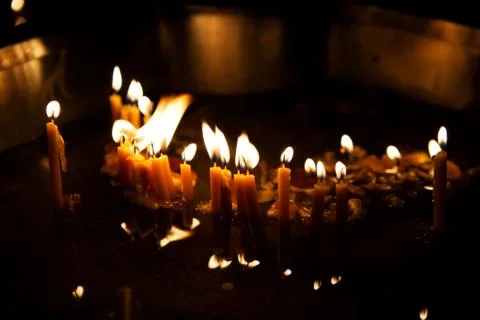 Candles in the dark Stock Photos