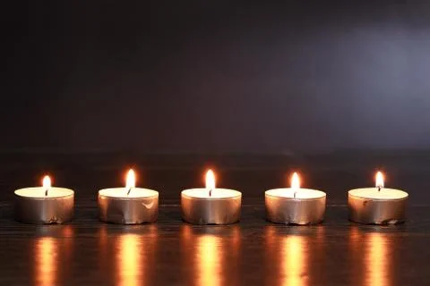 Candles On Dark Stock Photos