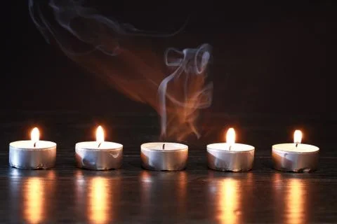 Candles On Dark Stock Photos