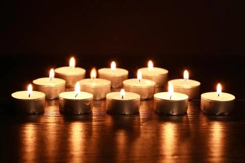 Candles On Dark Stock Photos