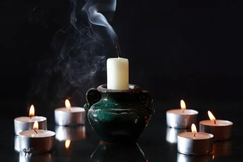 Candles On Dark Stock-Fotos
