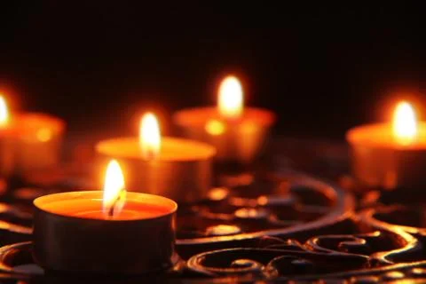 Candles in the dark Stock Photos