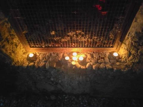 Candles in the Dark Scene 库存照片