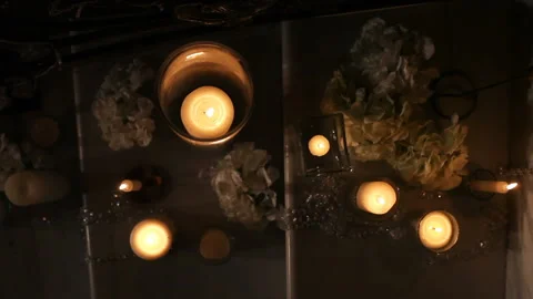 Candles for decoration Stock Footage 87436158