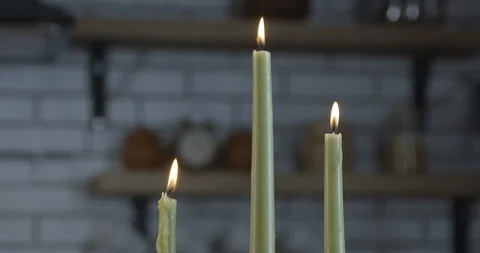 Candles extinguished goes smoke 스톡 동영상 100258768