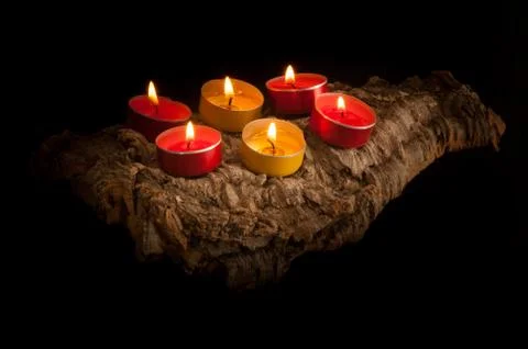 Candles flag of spain Stock Photos