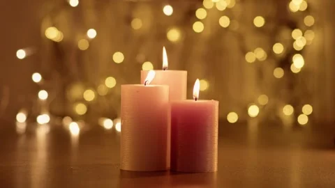 Candles-flame-bokeh-lights Stock Footage 296361561
