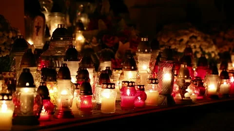 Candles flames burning Stock Footage 119257490