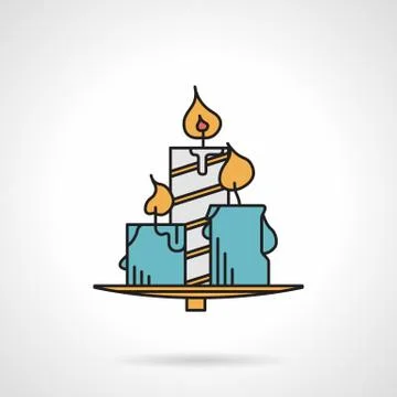Candles flat color vector icon Stock Illustration