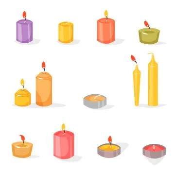 Candles in a flat style. Stock Illustration