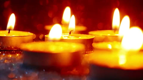 Candles Flickering In the dark Stock Footage 43131143
