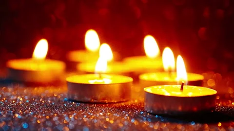 Candles Flickering In the dark Stock Footage 43134300