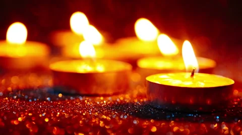Candles flickering In the dark Stock-Footage 44176702