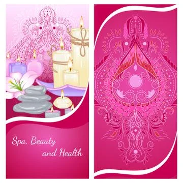 Candles flyer spa Stock Illustration