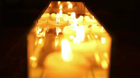Candles with focus correction Stock Footage 12592006