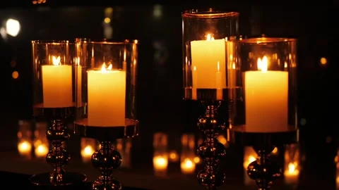 Candles glass flasks Stock Footage 245391110