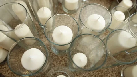 Candles in glasses, candlesticks (two options) Video stock 137629710